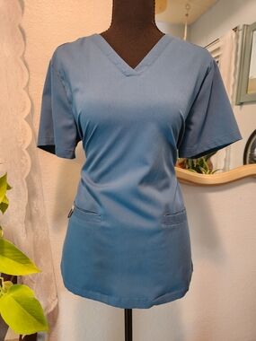 Caribbean Blue V-Neck Women’s Medical Scrub Top